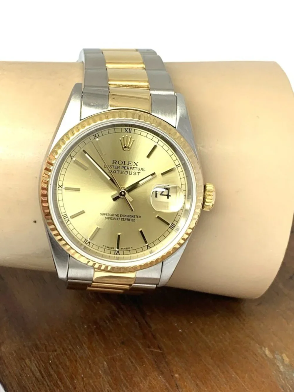 Rolex Datejust Watch 16233 Swiss Automatic 18k Yellow Gold & Steel Vintage 1996